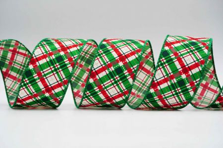 Festival Plaid Wired Ribbon_KF7123GC-3-49_green